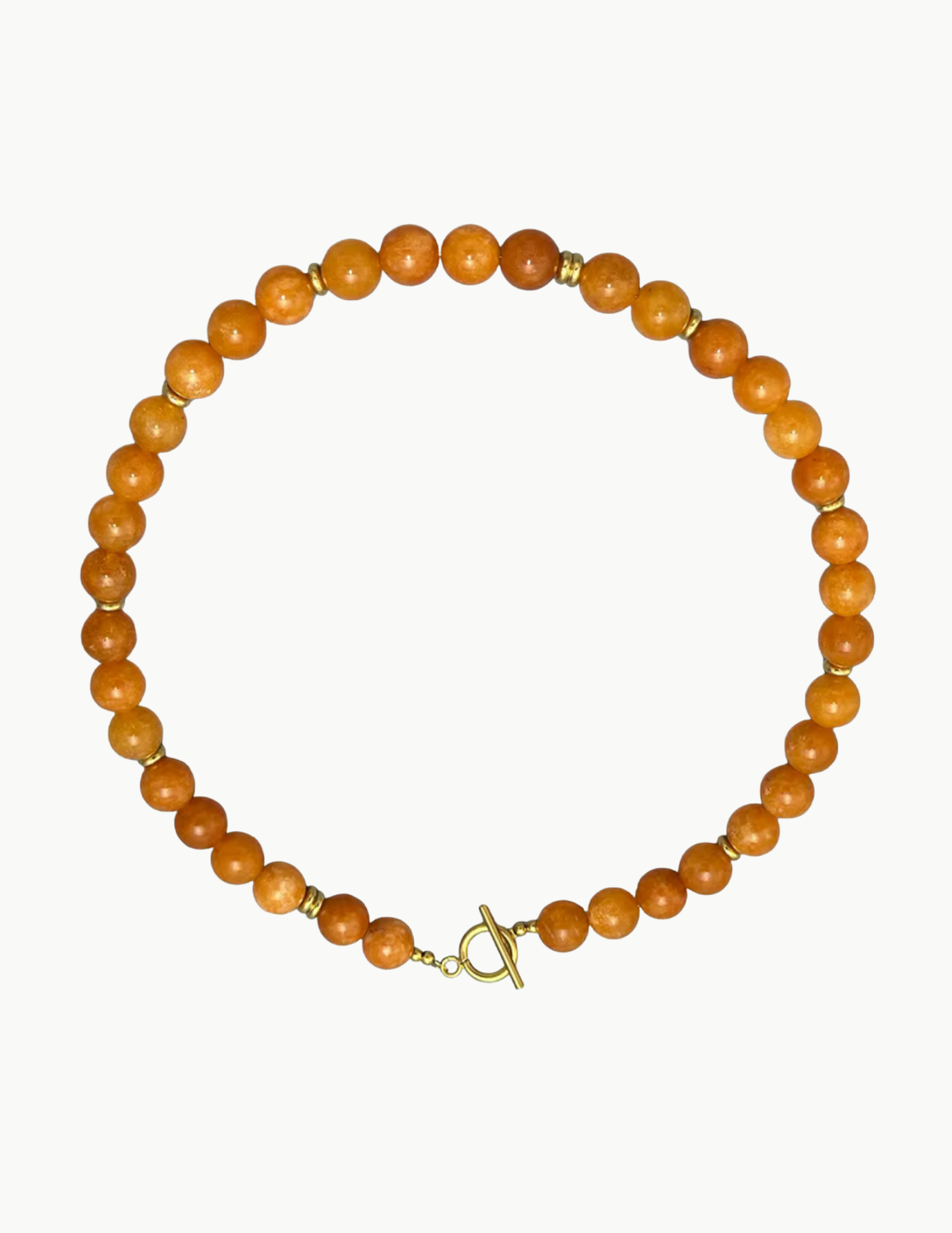 Glass Bead Necklace – 17" (PVD Stainless Steel Wire + Toggle Clasp)