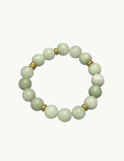 Glass Bead Bracelet – Adjustable Stretch Band (PVD Stainless Steel Hardware)