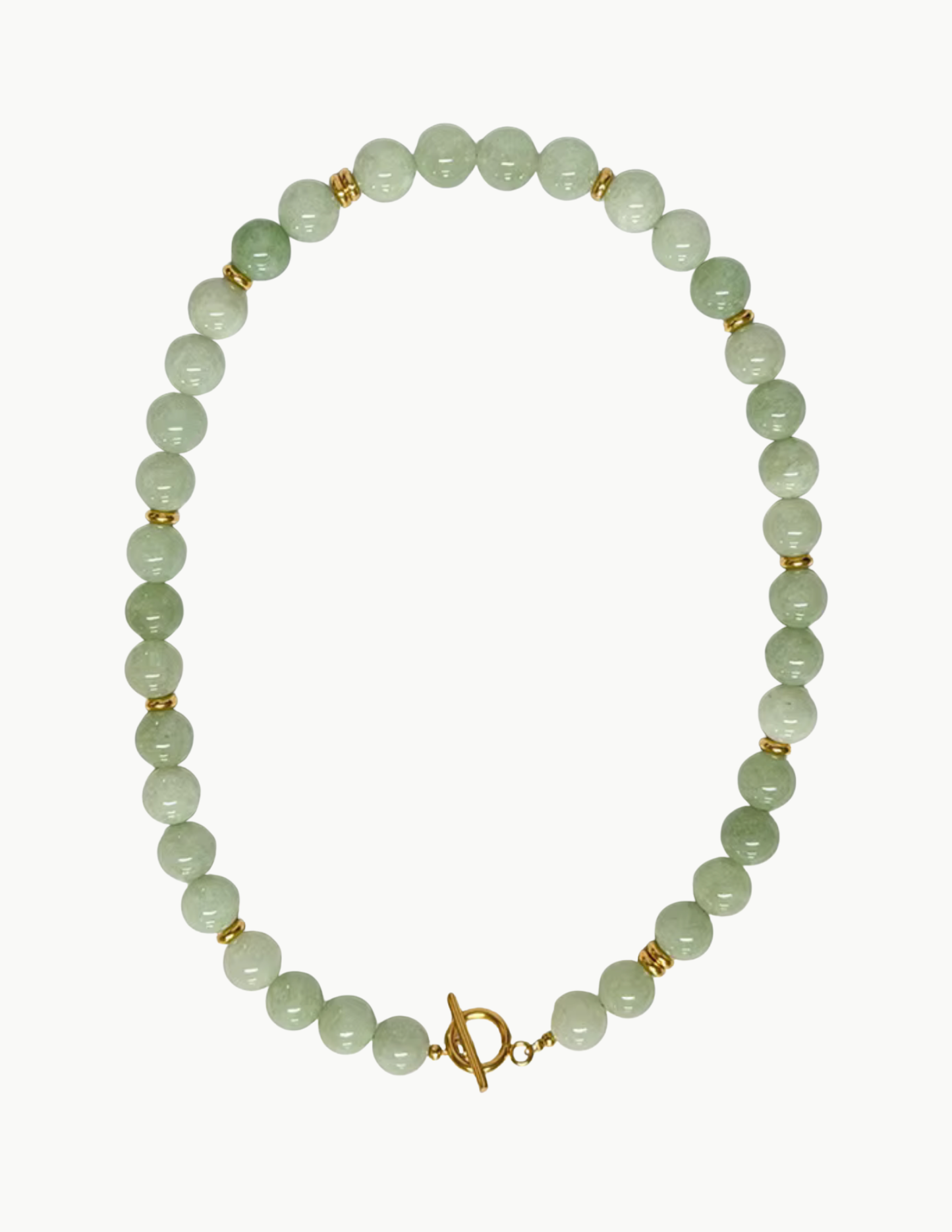 Glass Bead Necklace – 17" (PVD Stainless Steel Wire + Toggle Clasp)