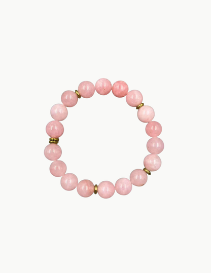 Glass Bead Bracelet – Adjustable Stretch Band (PVD Stainless Steel Hardware)