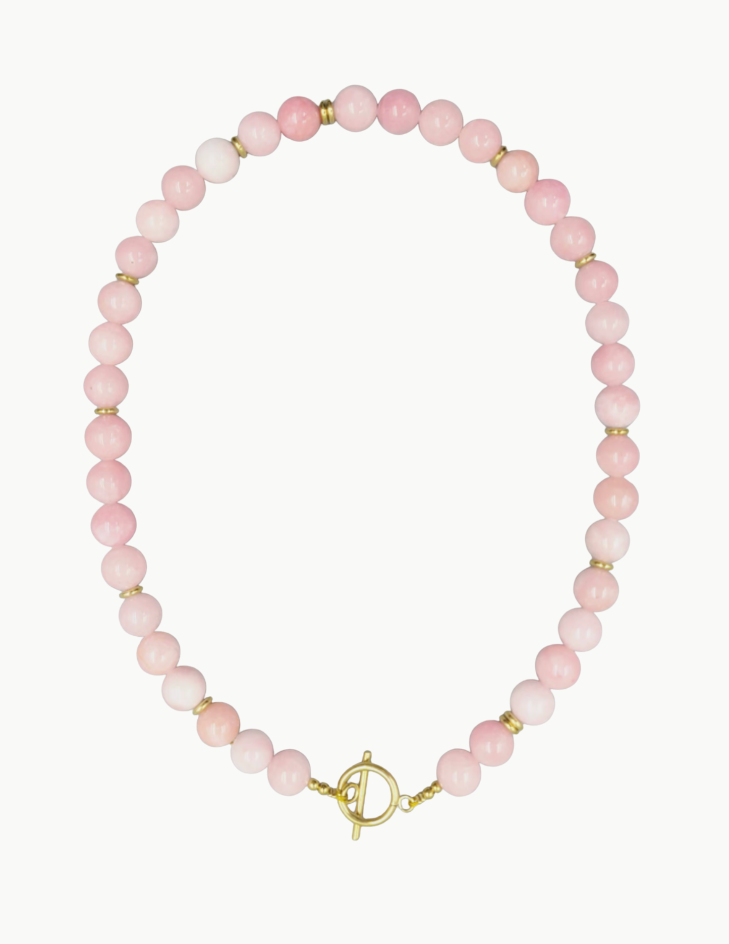 Glass Bead Necklace – 17" (PVD Stainless Steel Wire + Toggle Clasp)