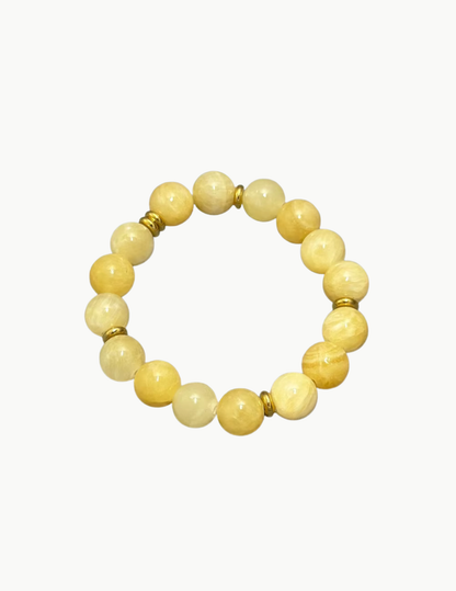 Glass Bead Bracelet – Adjustable Stretch Band (PVD Stainless Steel Hardware)