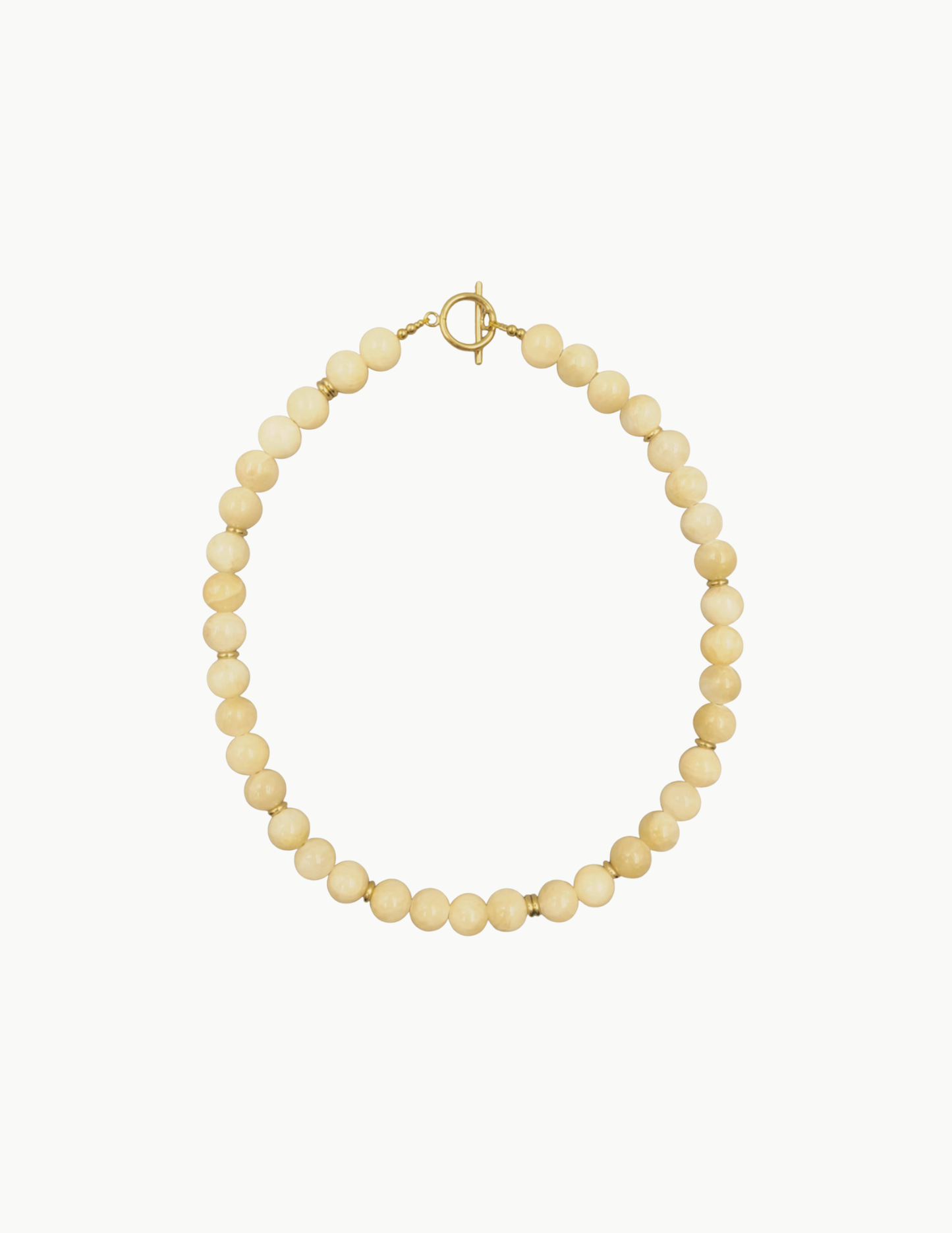 Glass Bead Necklace – 17" (PVD Stainless Steel Wire + Toggle Clasp)