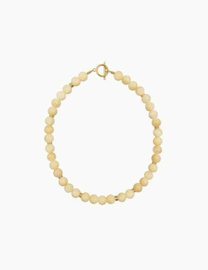 Glass Bead Necklace – 17" (PVD Stainless Steel Wire + Toggle Clasp)