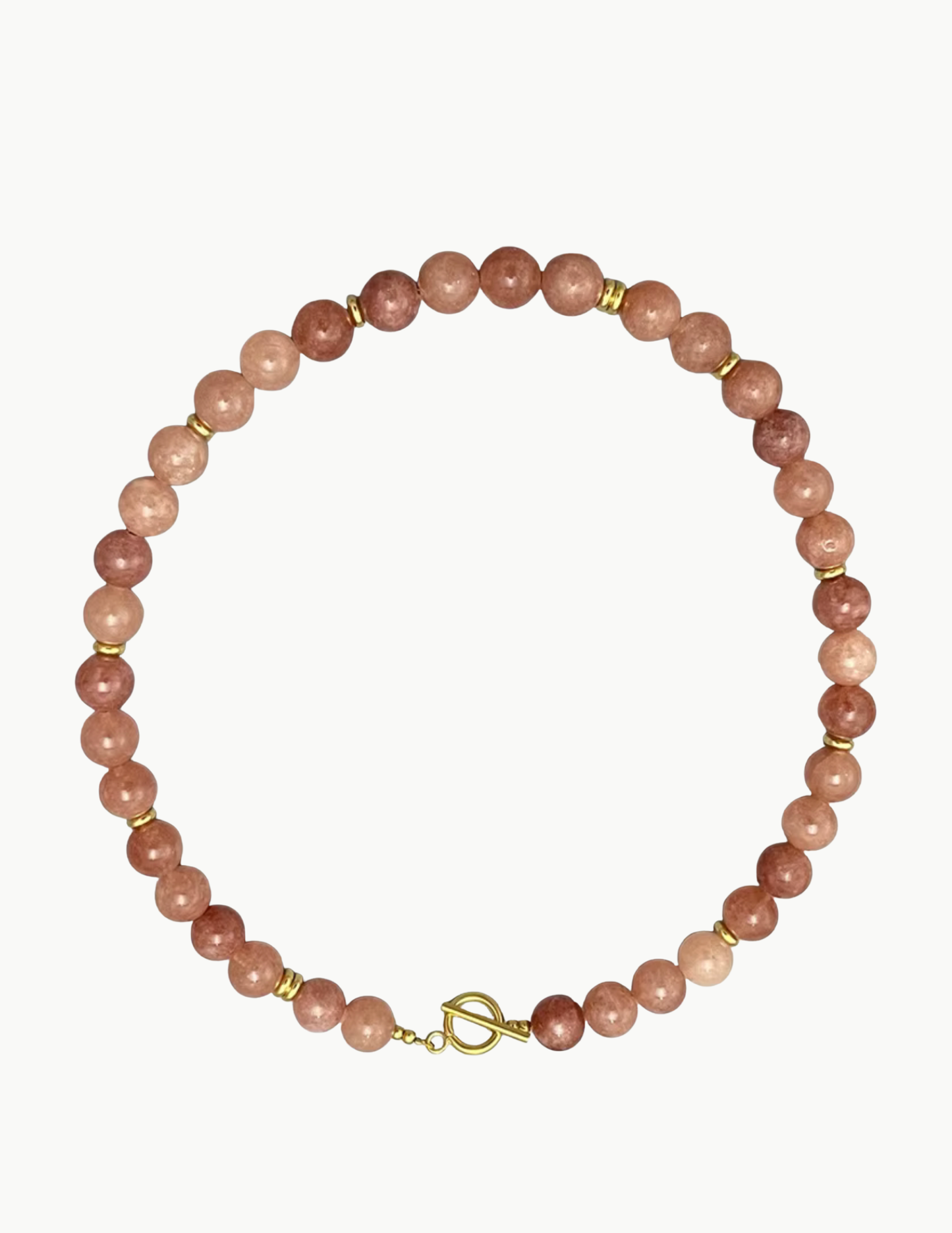 Glass Bead Necklace – 17" (PVD Stainless Steel Wire + Toggle Clasp)