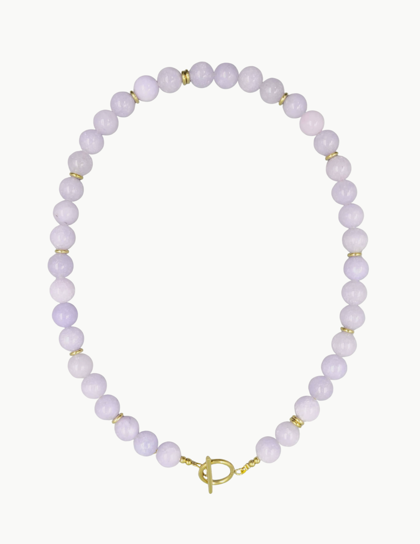 Glass Bead Necklace – 17" (PVD Stainless Steel Wire + Toggle Clasp)