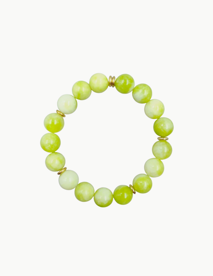 Glass Bead Necklace – 17" (PVD Stainless Steel Wire + Toggle Clasp)