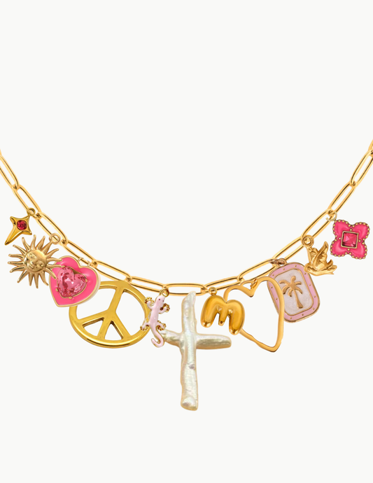 Pink Paradise Charm Necklace