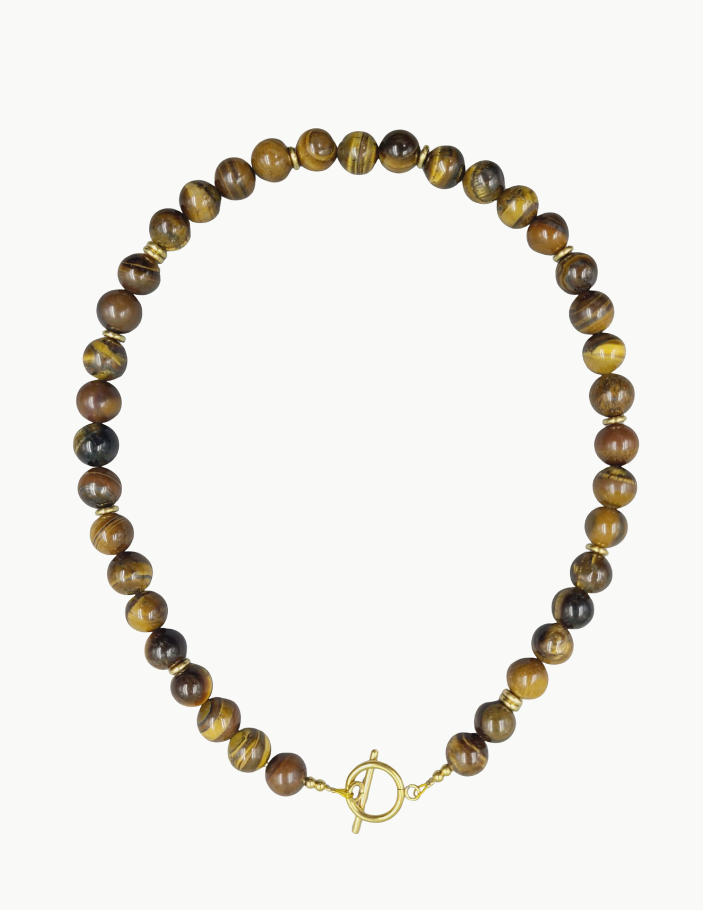 Glass Bead Necklace – 17" (PVD Stainless Steel Wire + Toggle Clasp)