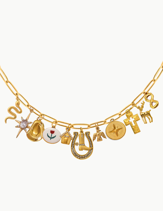 Wildflower Heart Charm Necklace