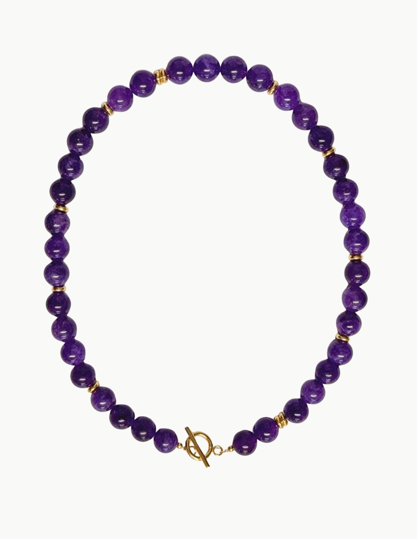 Glass Bead Necklace – 17" (PVD Stainless Steel Wire + Toggle Clasp)